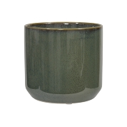 Cache-pot céramique vert ø12 ht 11.5cm