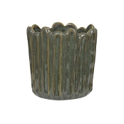 Cache-pot céramique vert ø11.5 ht 12cm
