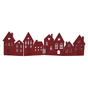 Décor maison feutrine rouge 43.5 x 12.5cm