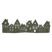 Décor maison feutrine vert 43.5 x 12.5cm