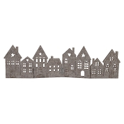 Décor maison feutrine beige 43.5 x 12.5cm