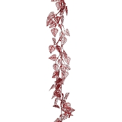 Guirlande feuille rouge pailletée 180cm