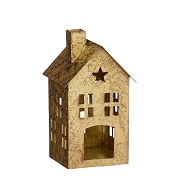Maison métal or 10 x 11 ht 18cm