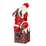 Pere Noël résine sur cheminée 45.5 x 44 ht 98cm