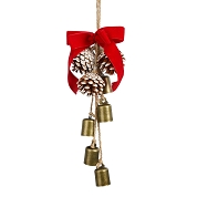 Suspension cloche + pomme de pin ht 30cm
