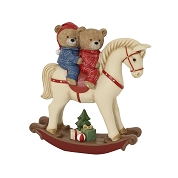Cheval à bascule résine avec ours 27 x 75.5 ht 80cm