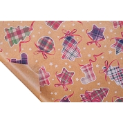 Bobine kraft imprimé Noël 0.80 x 40 m