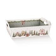 Coupe carton rectangle + anses  market verde 400 x 300 x ht120mm