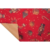Bobine kraft écru recycle nutcracker rouge 0.80 x 40m