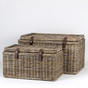 Malle osier naturel 82 x 47 ht 52cm