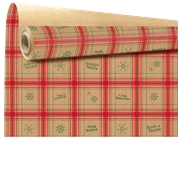 Bobine kraft écru glasgow rouge 0.79 x 40m