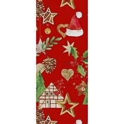 Ruban tissu Noël rouge 38mm x 15m