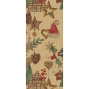Ruban tissu Noël beige 38mm x 15m