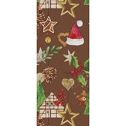 Ruban tissu Noël chocolat 38mm x 15m