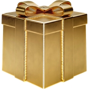 Paquet cadeau or effet led 5mm x 46cm