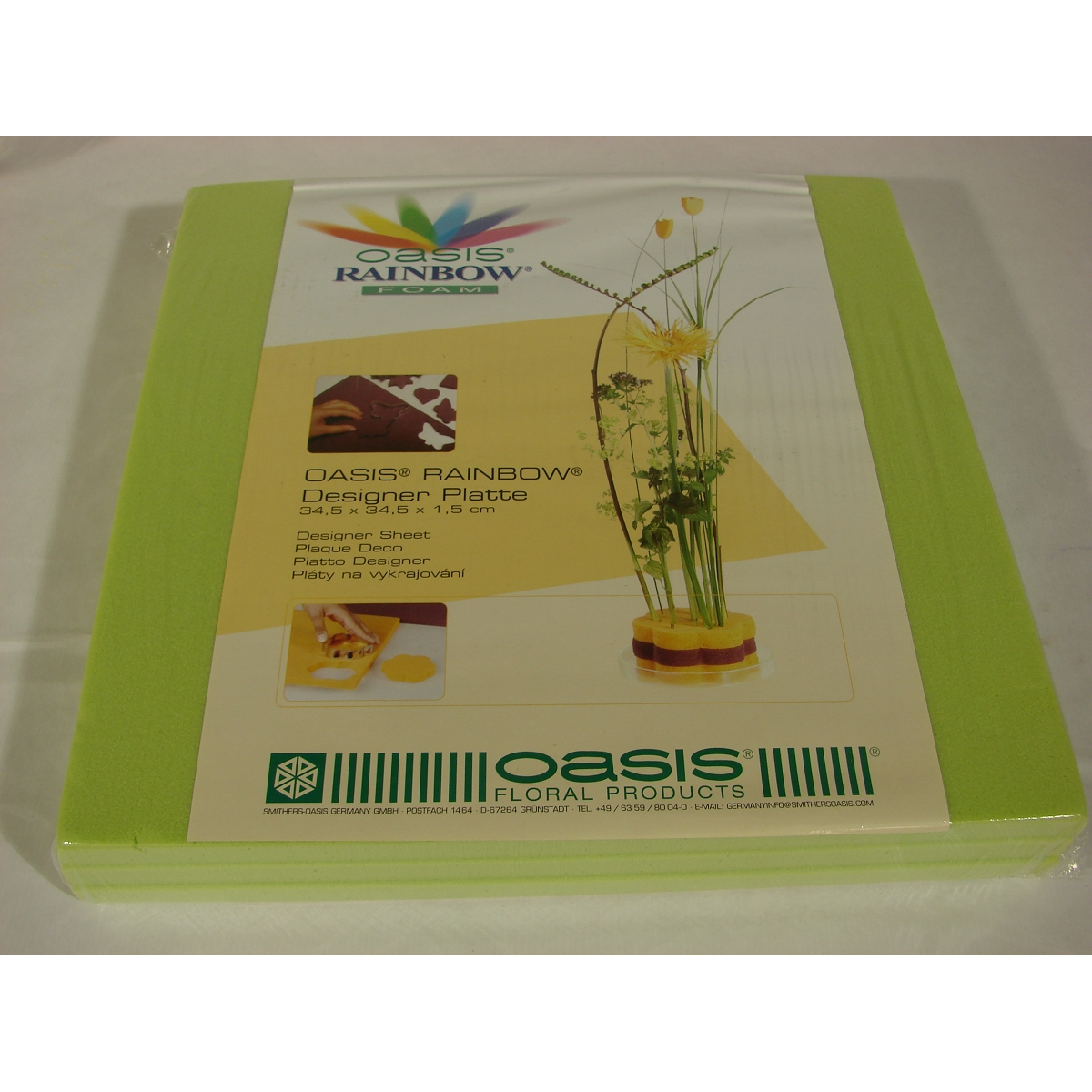 Plaque mouillable rainbow vert anis 34.5 x 34.5 x 1.5 (x 3)