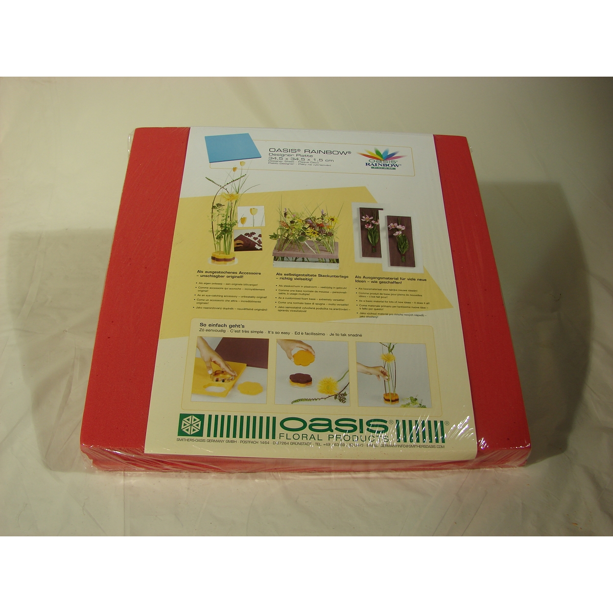 Plaque mouillable rainbow rouge 34.5 x 34.5 x 1.5 (x 3)