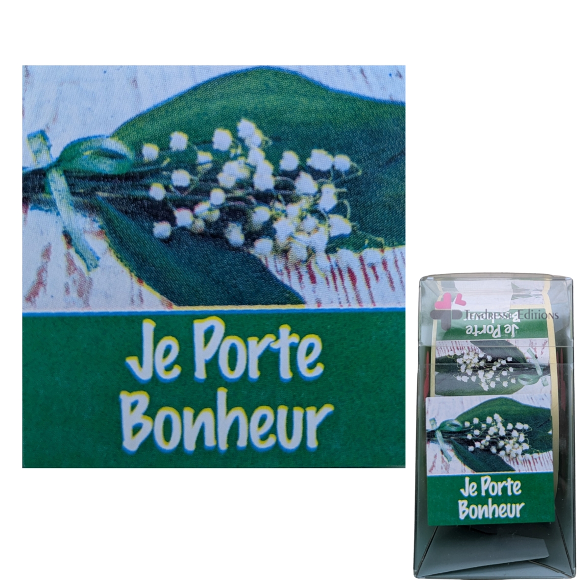 Etiquettes tendresse "je porte bonheur"