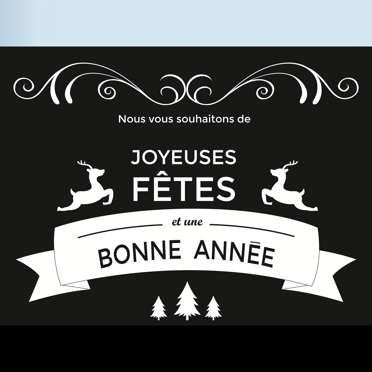 Bannière vitrine "joyeuses fêtes, bonne année"