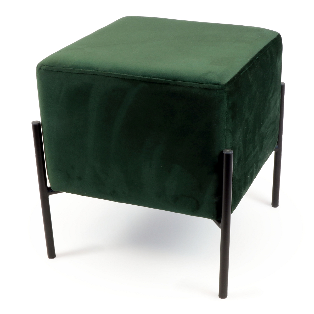 Tabouret pieds métal vert fonce 37 x 37 ht 40 cm