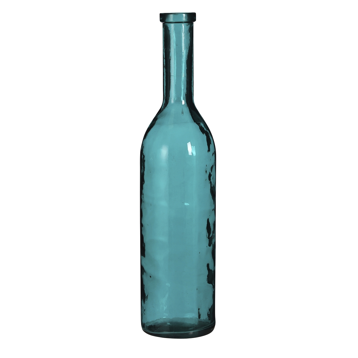Bouteille verre bleue Ø18 ht 75 cm