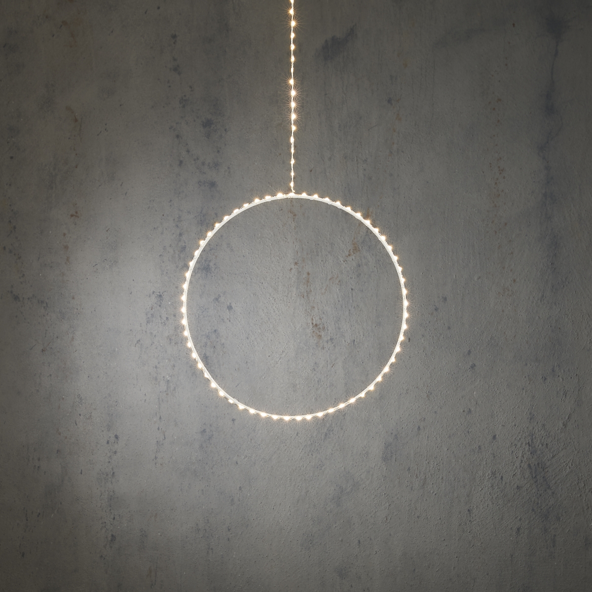 Cercle métal blanc froid 105leds ø30 ht 100cm