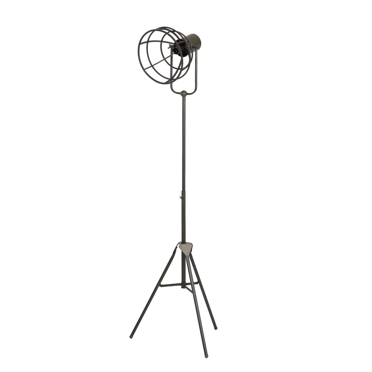 Lampadaire Trepied Metal Givan Bronze Ht 134-190 Cm