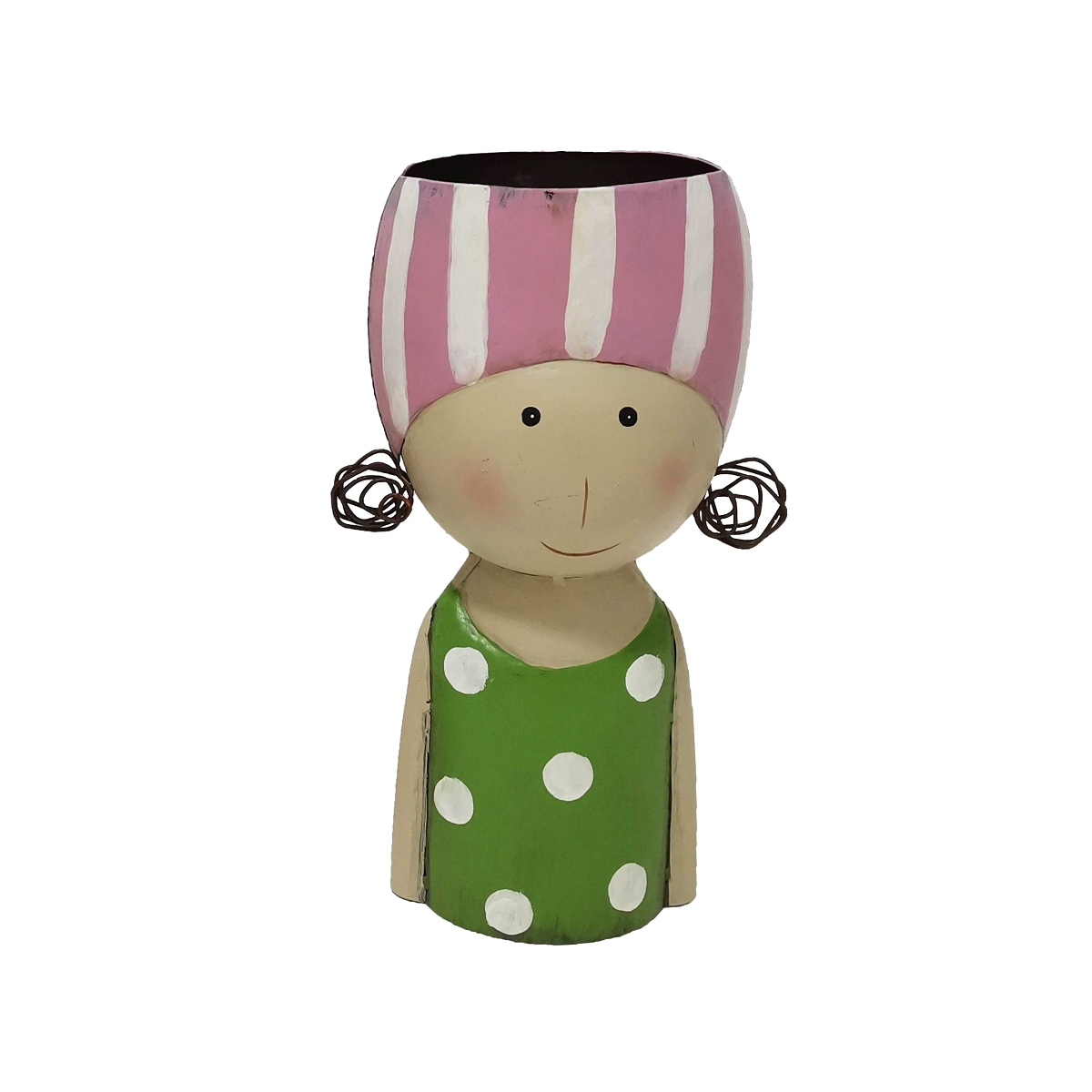 Cache-Pot Tete Enfant Metal 18 X 12 Ht 30cm