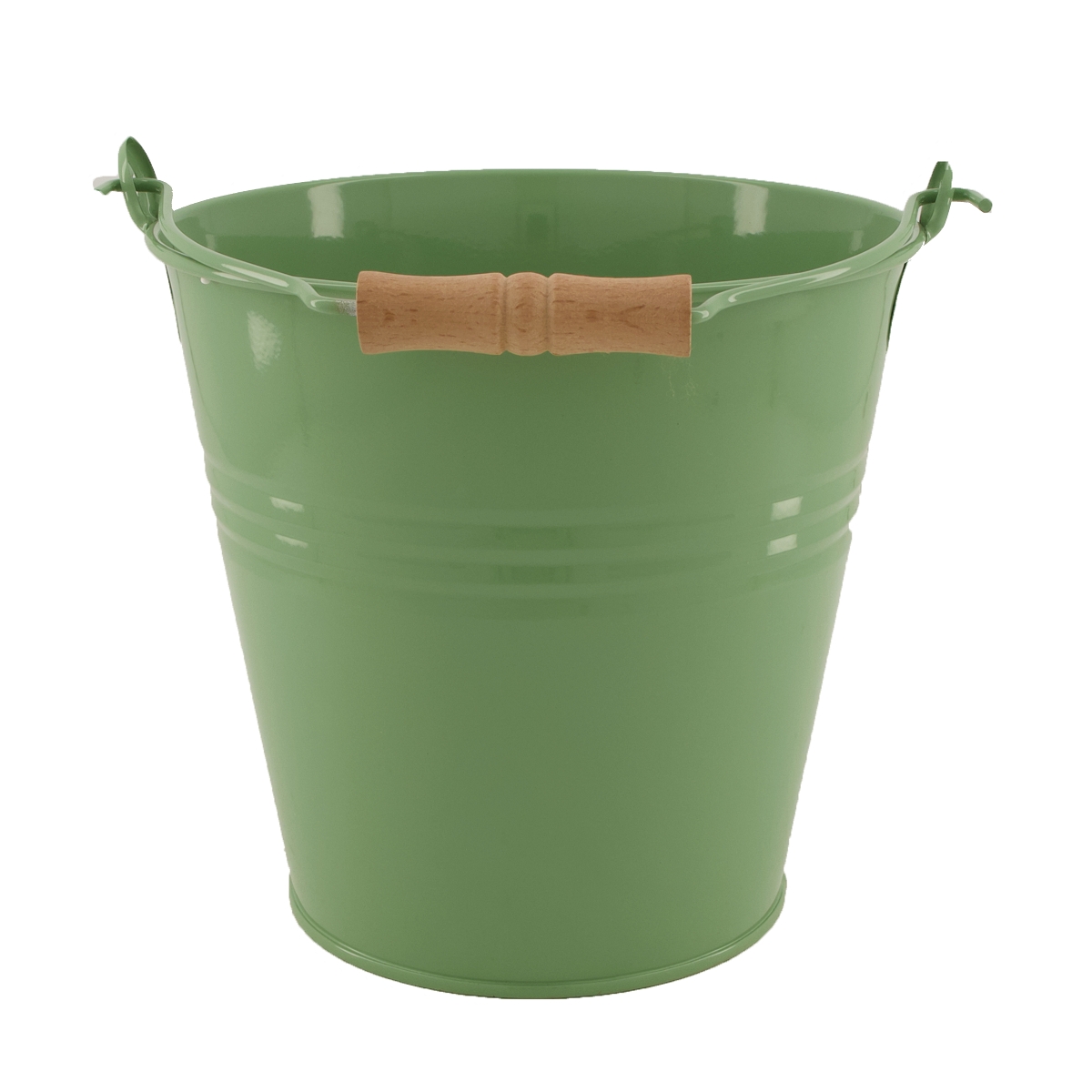 Seau métal vert ø23 ht 22cm