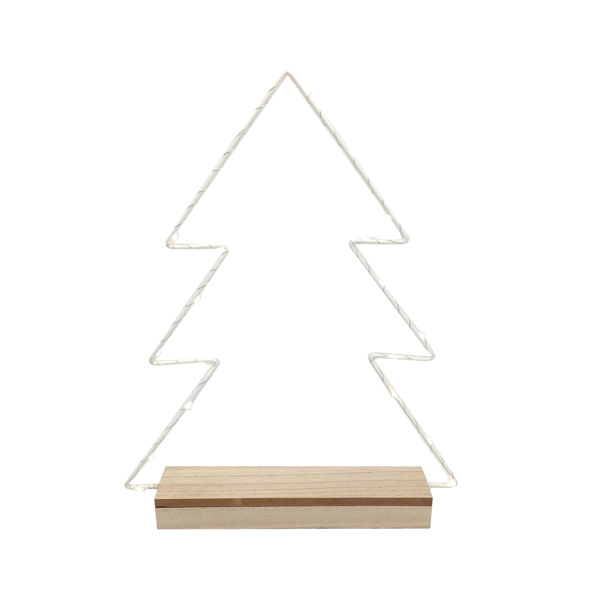 Sapin métal lumineux 47x5 ht 49cm sur base bois