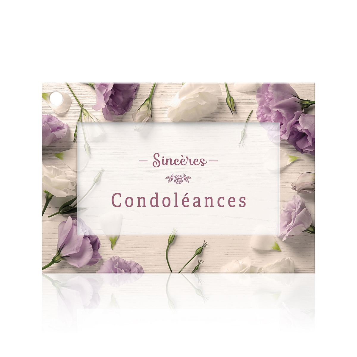 Cartes jeso fleur de fleur "sincères condoléances"