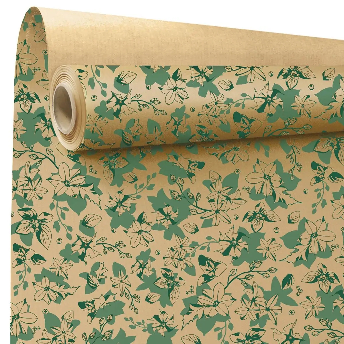 bobine kraft imprime jasmine vert 0.79 x 40m