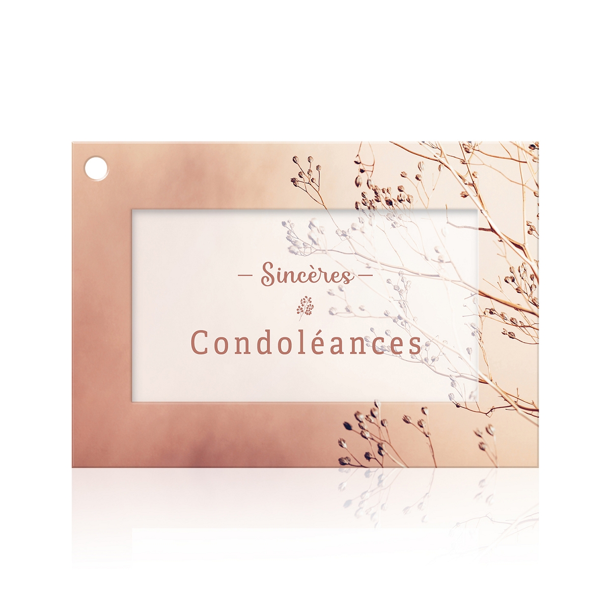 Cartes jeso fleur de fleur "sincères condoléances"