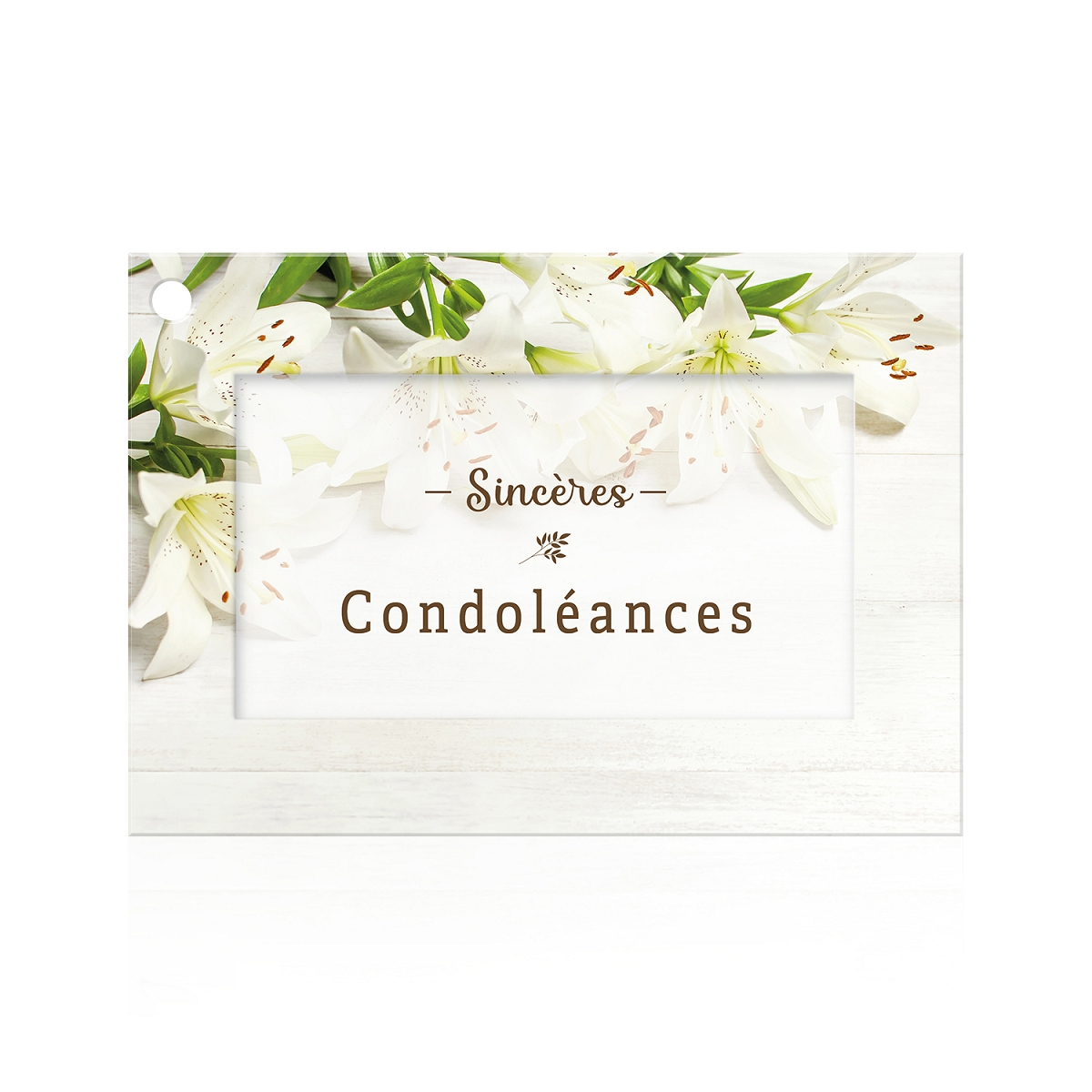 Cartes jeso fleur de fleur "sincères condoléances"