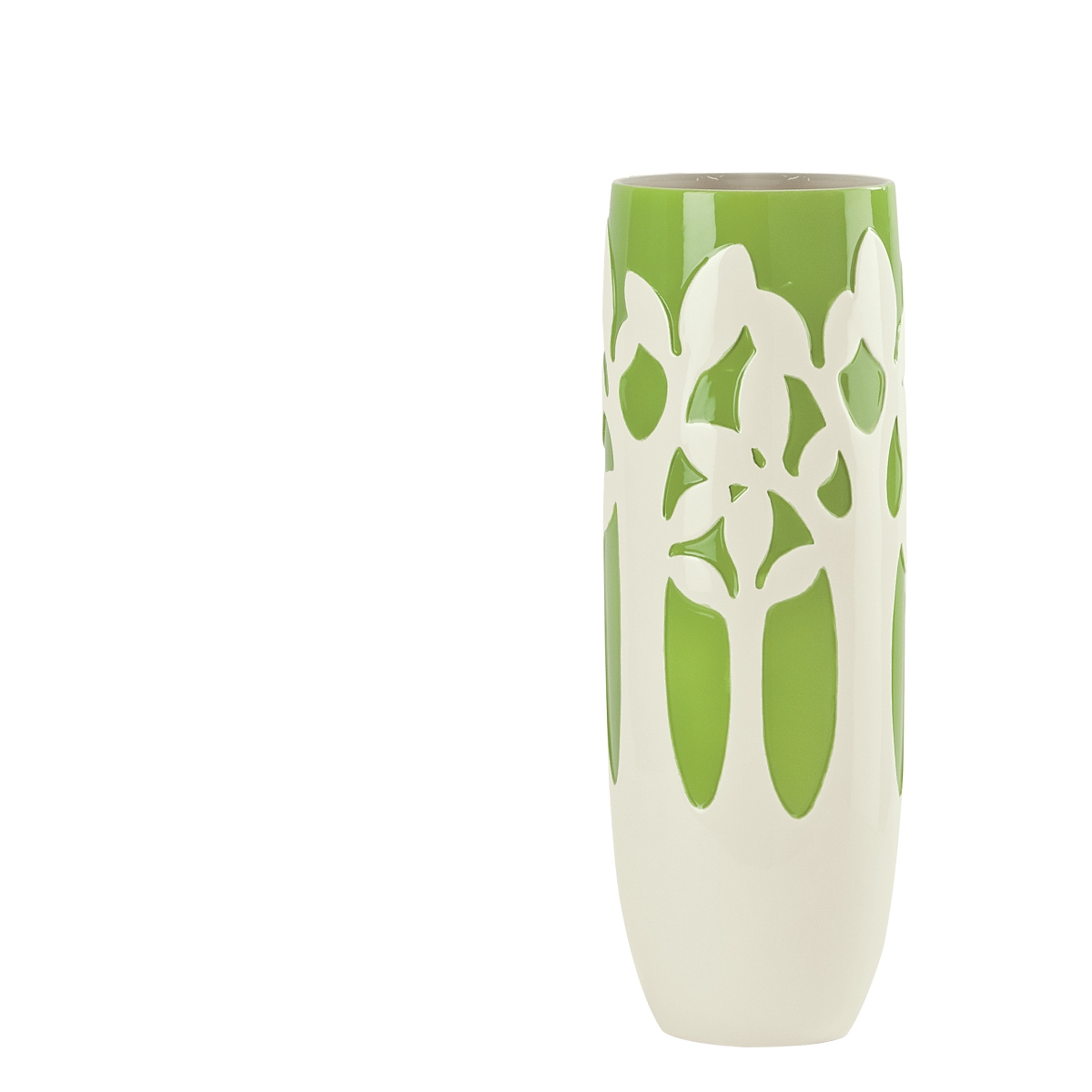 Vase céramique blanc-vert