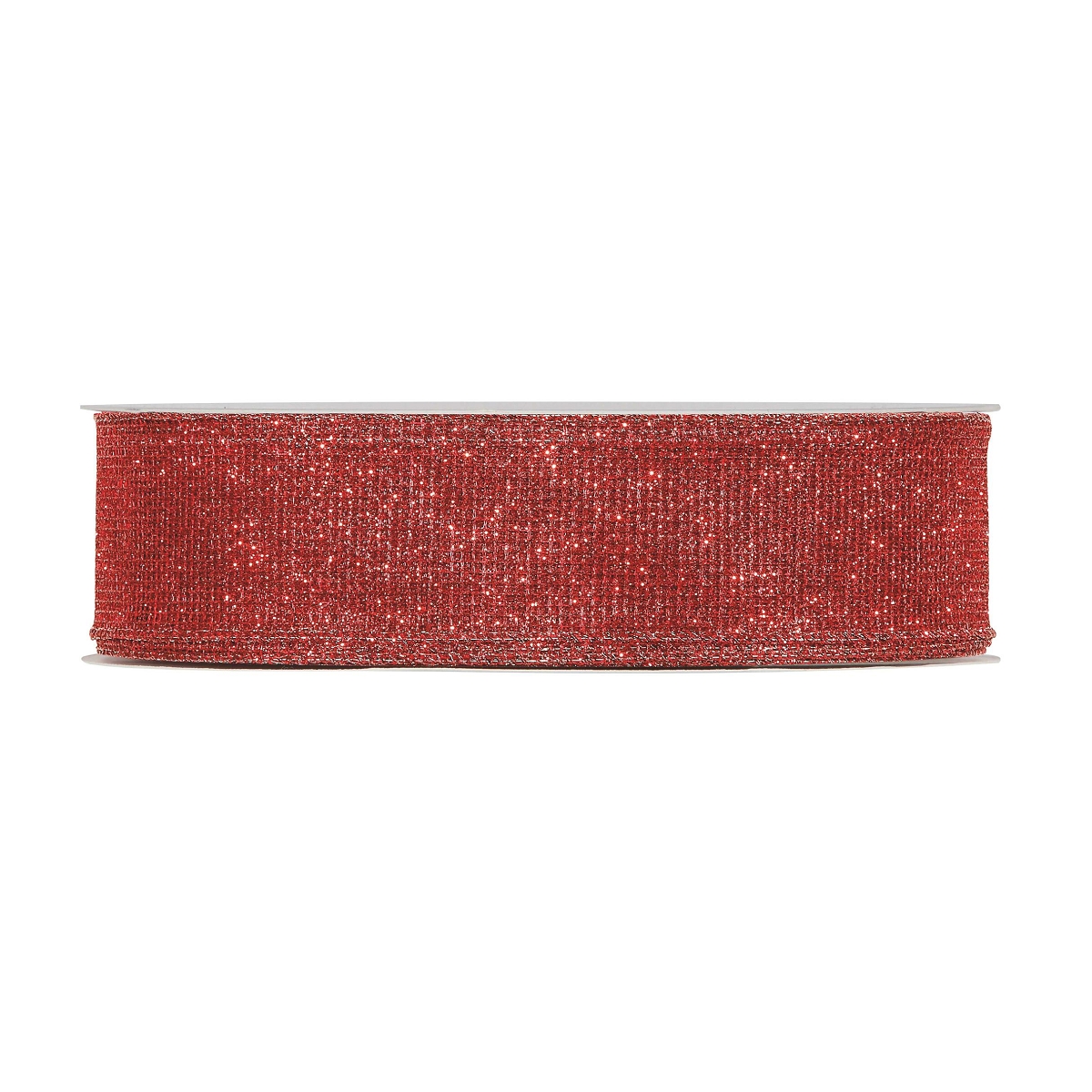 Ruban jute rouge paillette 40mm x 50m