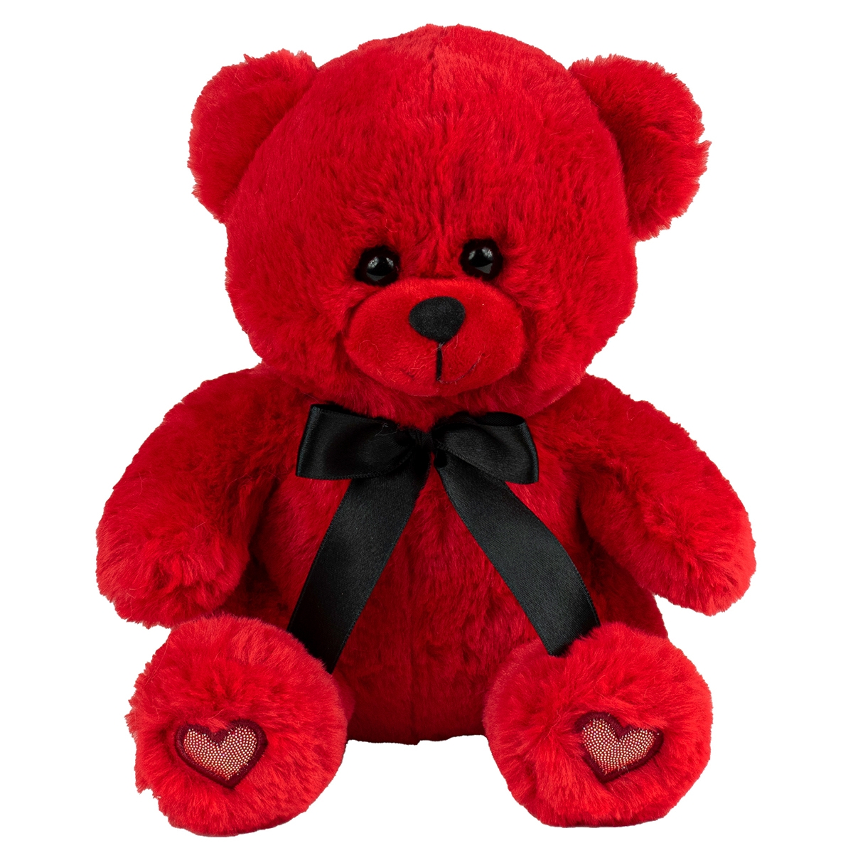 Peluche ours cœur brode rouge 25cm