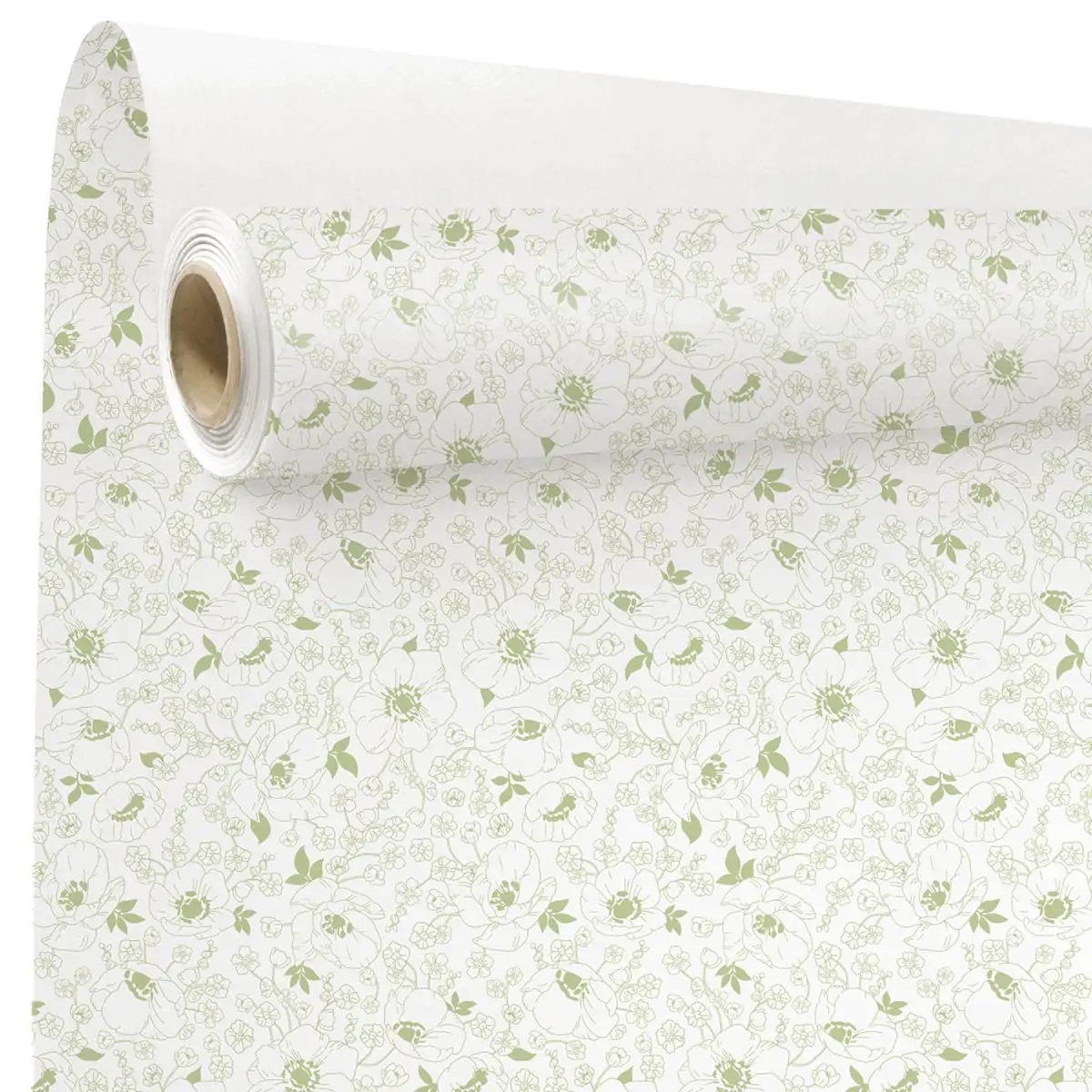 Bobine kraft imprimé porcelaine vert 0.79 x 40m