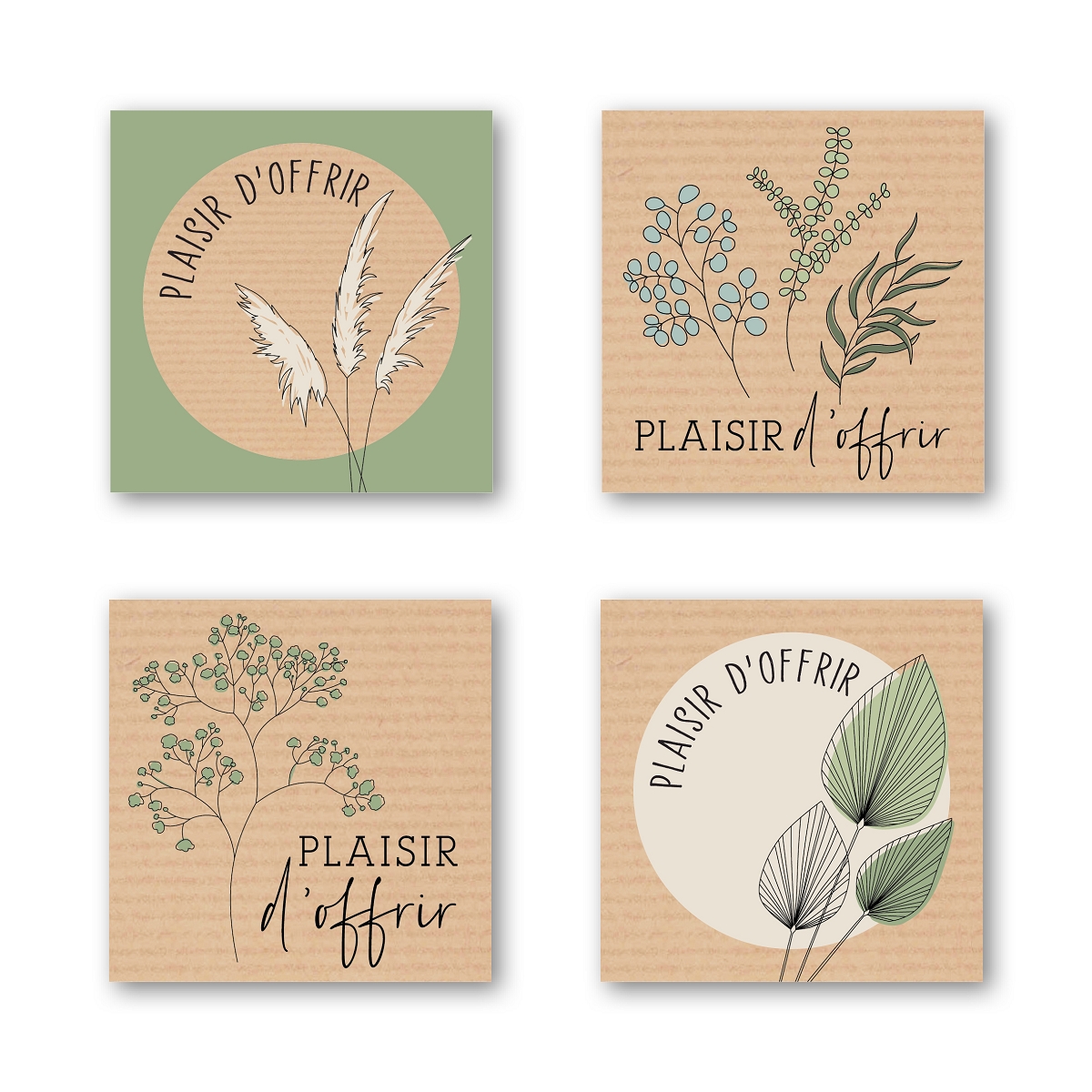 Etiquettes jeso quatro "plaisir d'offrir"