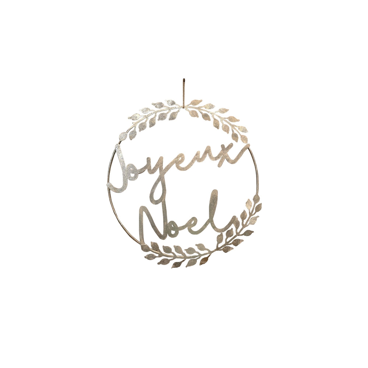 Anneau métal or patine "joyeux noël" ø 60cm