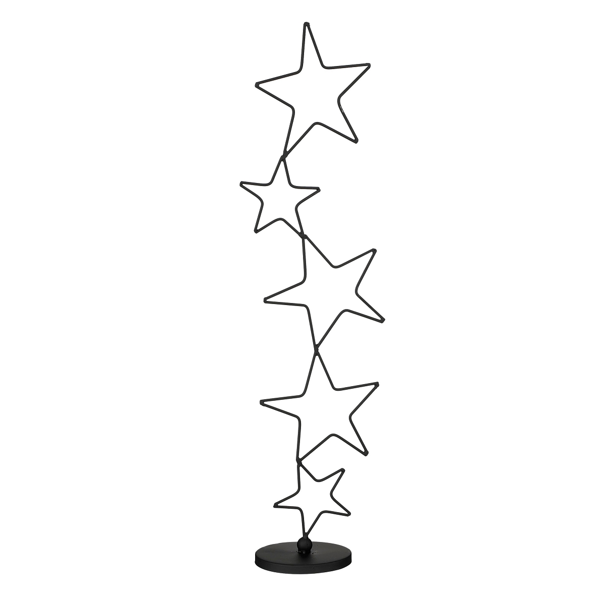 Structure etoiles metal noir sur socle ht 67cm