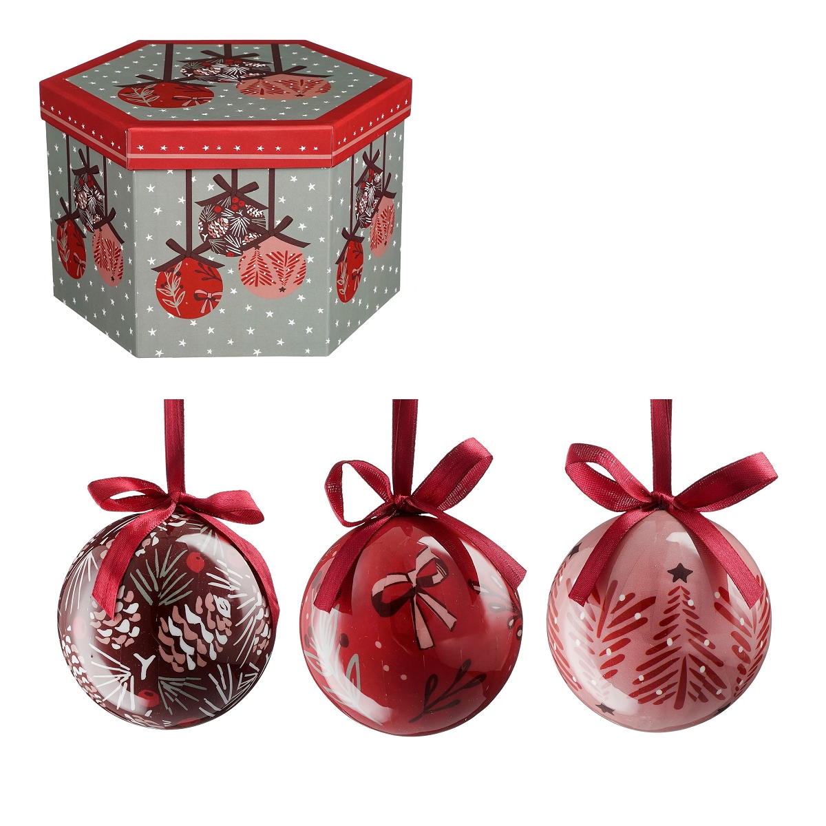 Coffret 14 Boules Incassable Rouge Ø 7.5cm