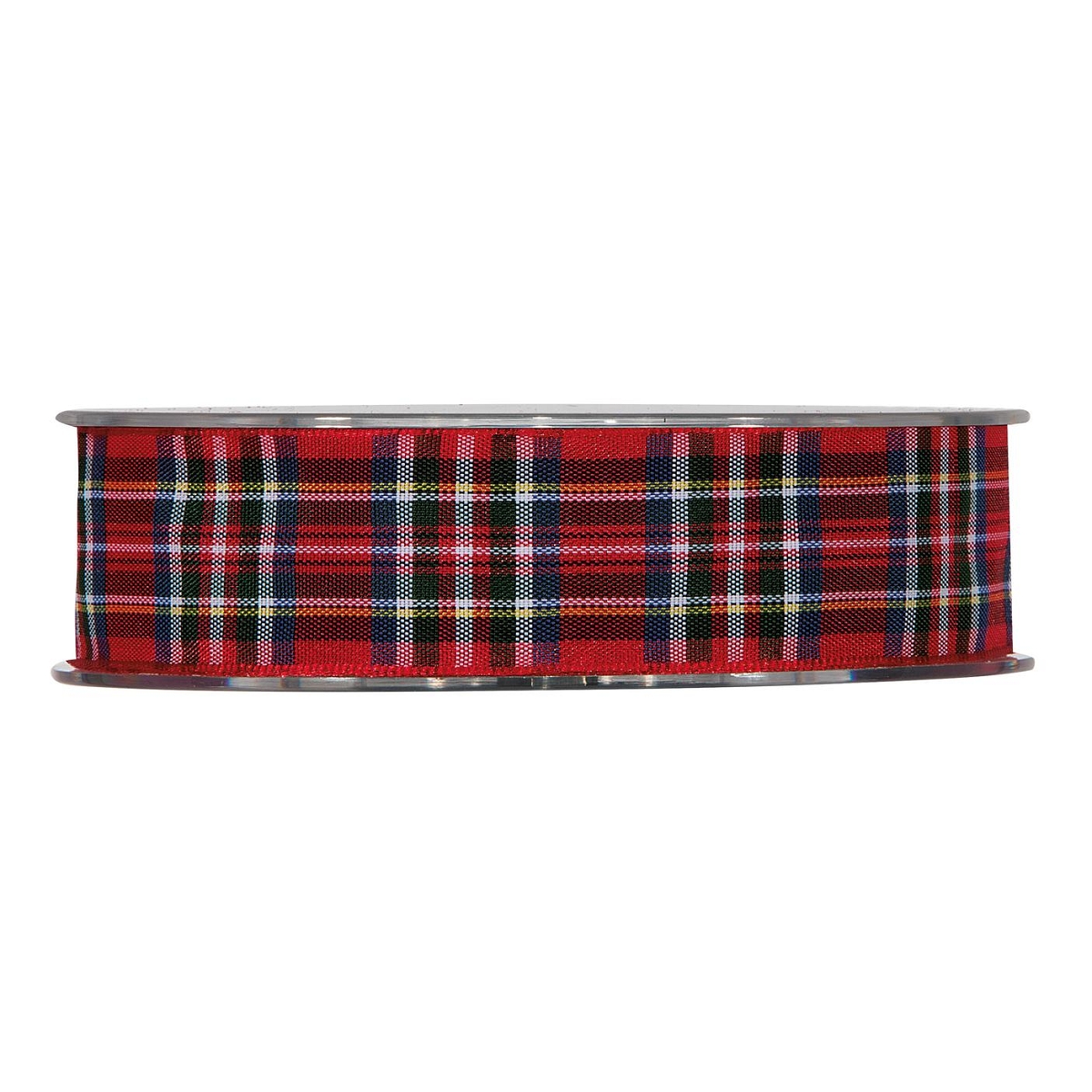 Ruban tissu écossais 25mm x 20m rouge