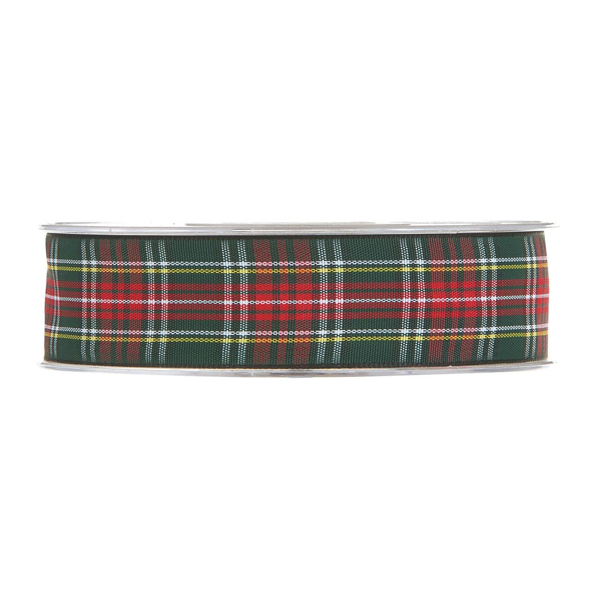 Ruban tissu écossais 25mm x 20m vert rouge
