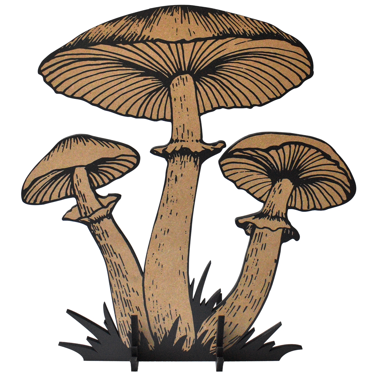 Champignon bois noir 52 x ht 58 cm