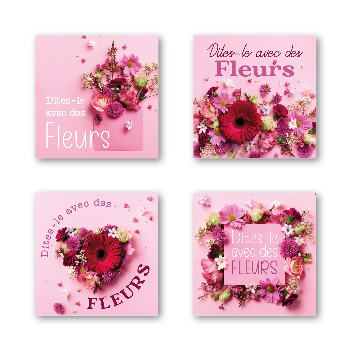 Etiquettes jeso quadro "dites-le avec des fleurs"