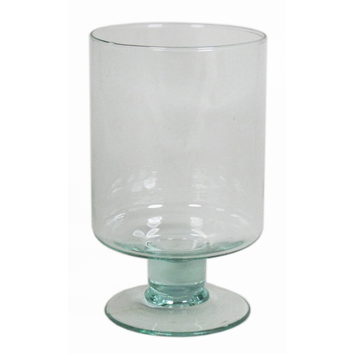 Vase verre cylindre sur pied ø 12 ht 20cm