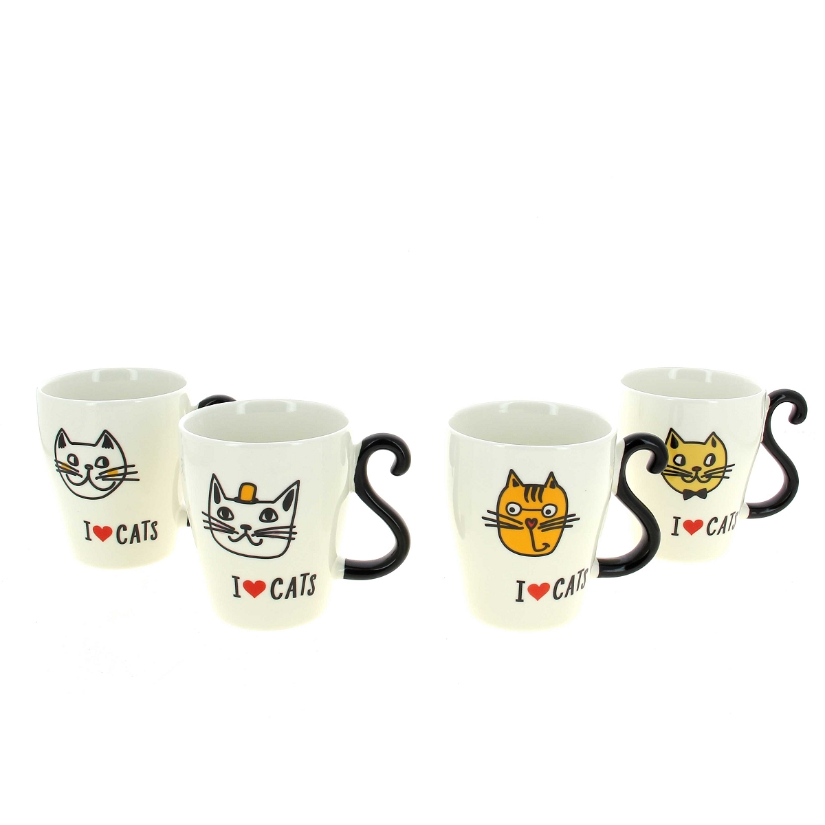 Mug céramique "I love cat" ø9 ht 10cm ass