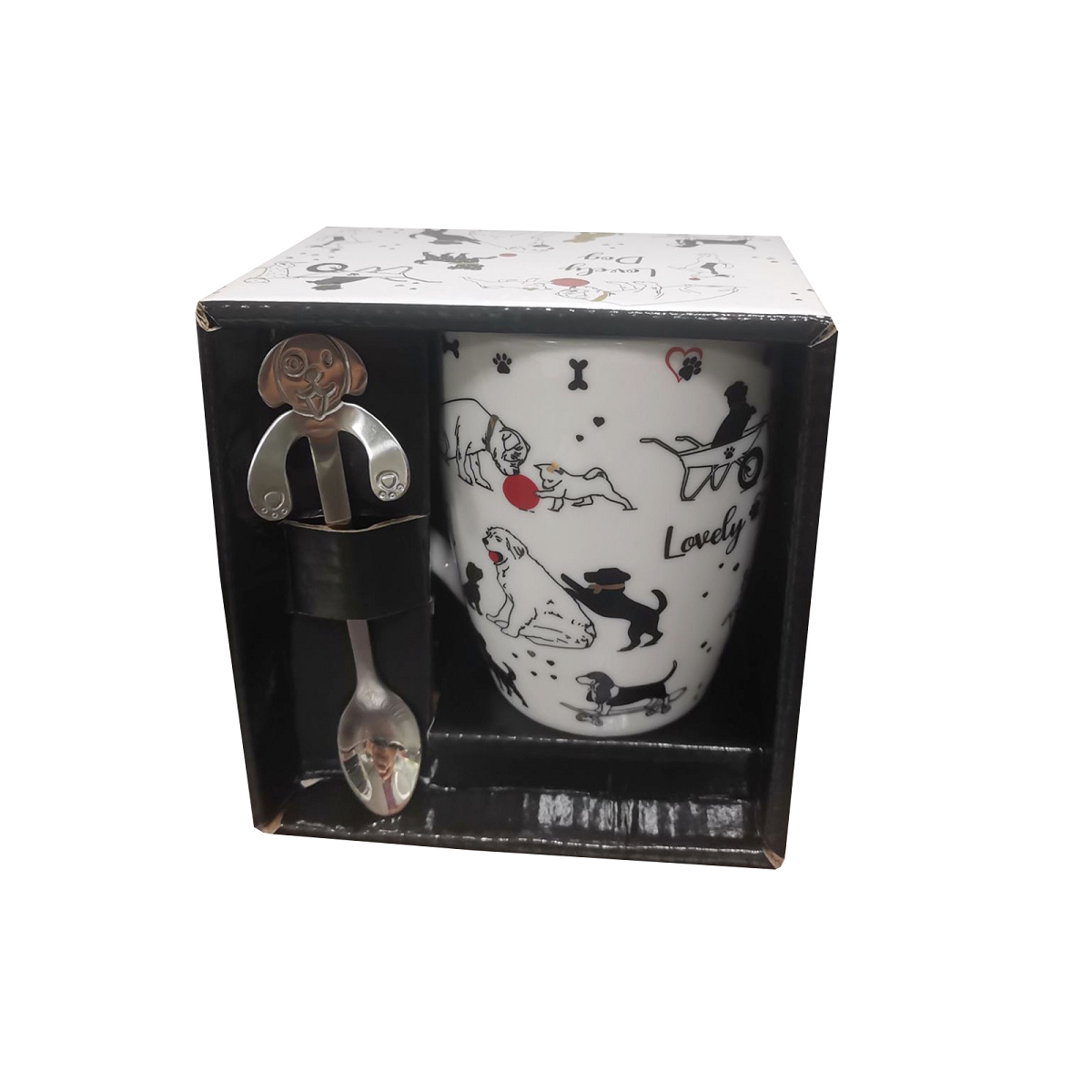 Coffret mug + cuillère 320ml "Doggy"