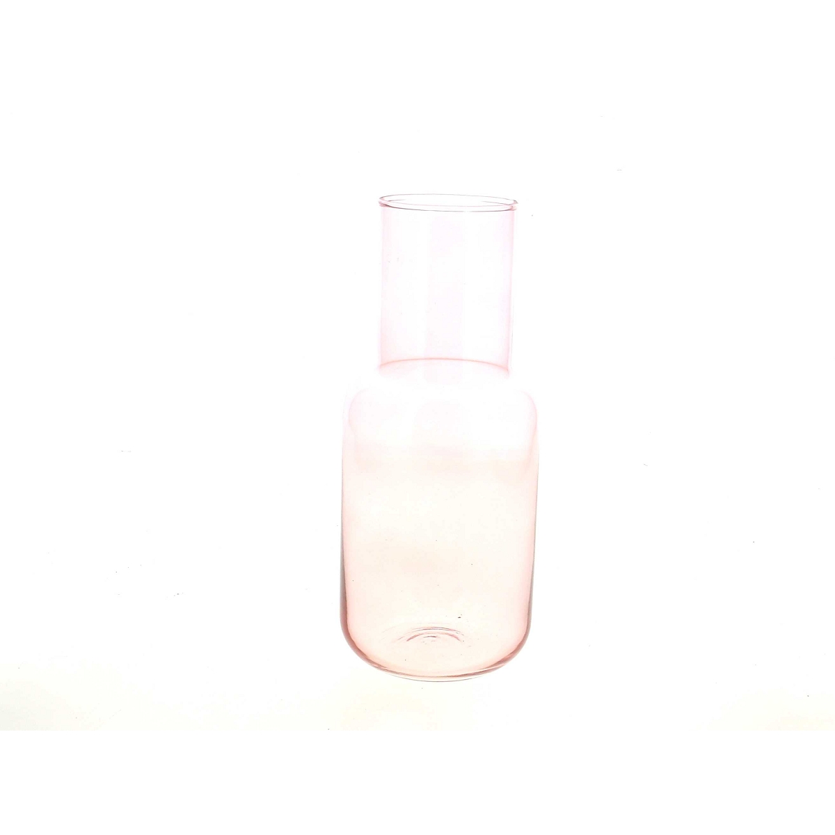 Vase verre rose ø9 ht 21cm